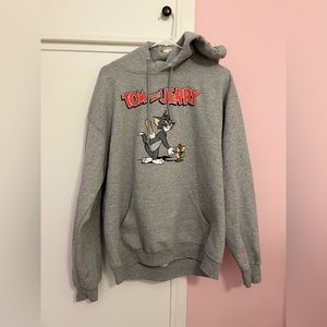Rue21 Tom and Jerry Cartoon Grey Graphic Hoodie